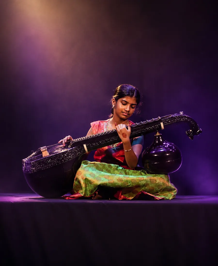Student in Veena classes at Spotlight Academy, The Woodlands TX